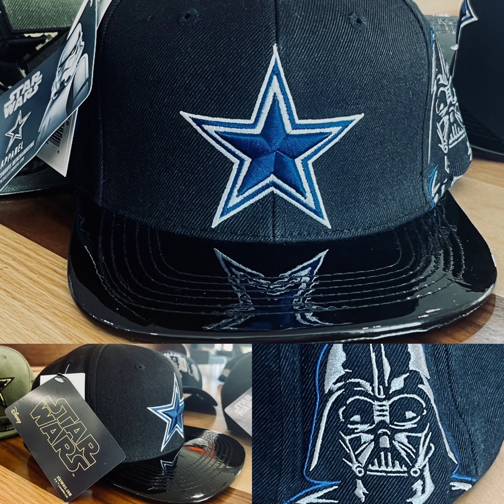 Dallas Cowboys Darth Vader Imperial Attack Star Wars BLACK SHINE Snapback Cap